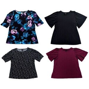 Worthington Women’s LARGE Blouse Top LOT Bundle Multicolor Styles Casual Sleeve